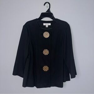 Vintage Coldwater Creek Black Jacket with Decorative Button PS
